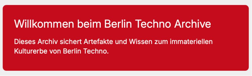 Berlin Techno Archiv